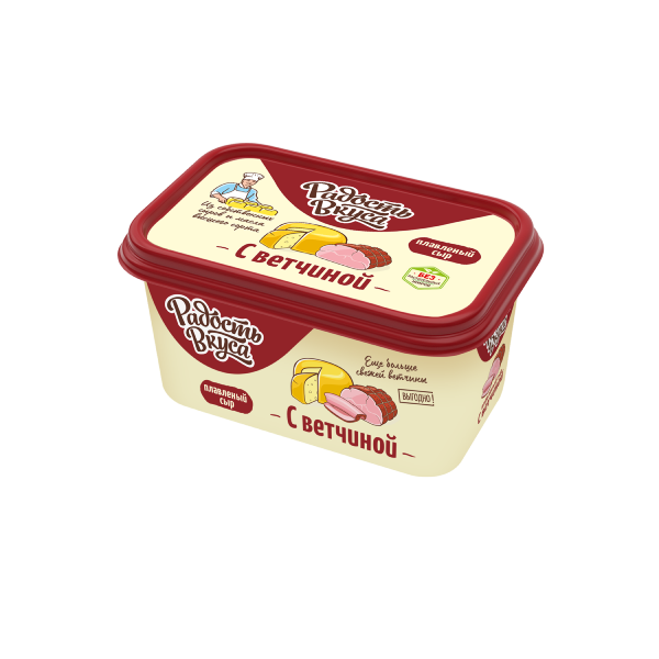 Плавленый сыр С ветчиной TM Радость вкуса (ванночка, 380г)