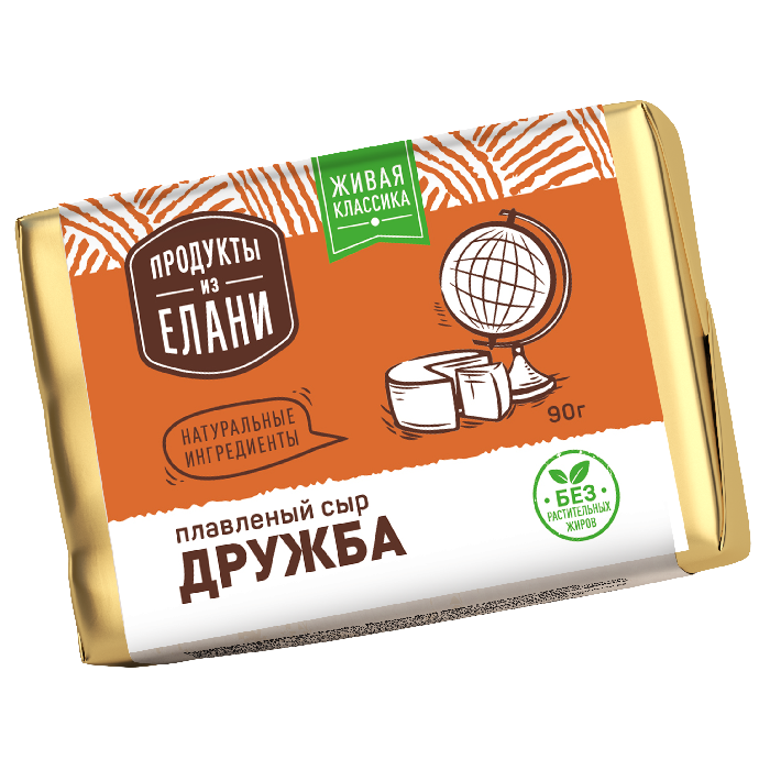 Плавленый сыр Дружба TM Продукты из Елани (фольга, 90г)