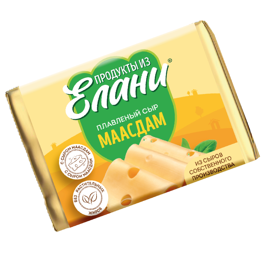 Плавленый сыр Маасдам TM Продукты из Елани (фольга, 90г)