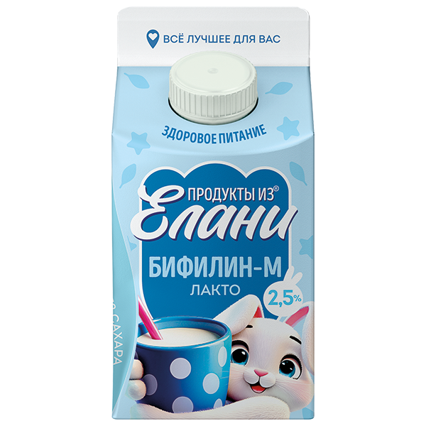 Бифилин - М (Лакто) 2.5% ТМ Продукты из Елани (Пюр-пак, 450мл)