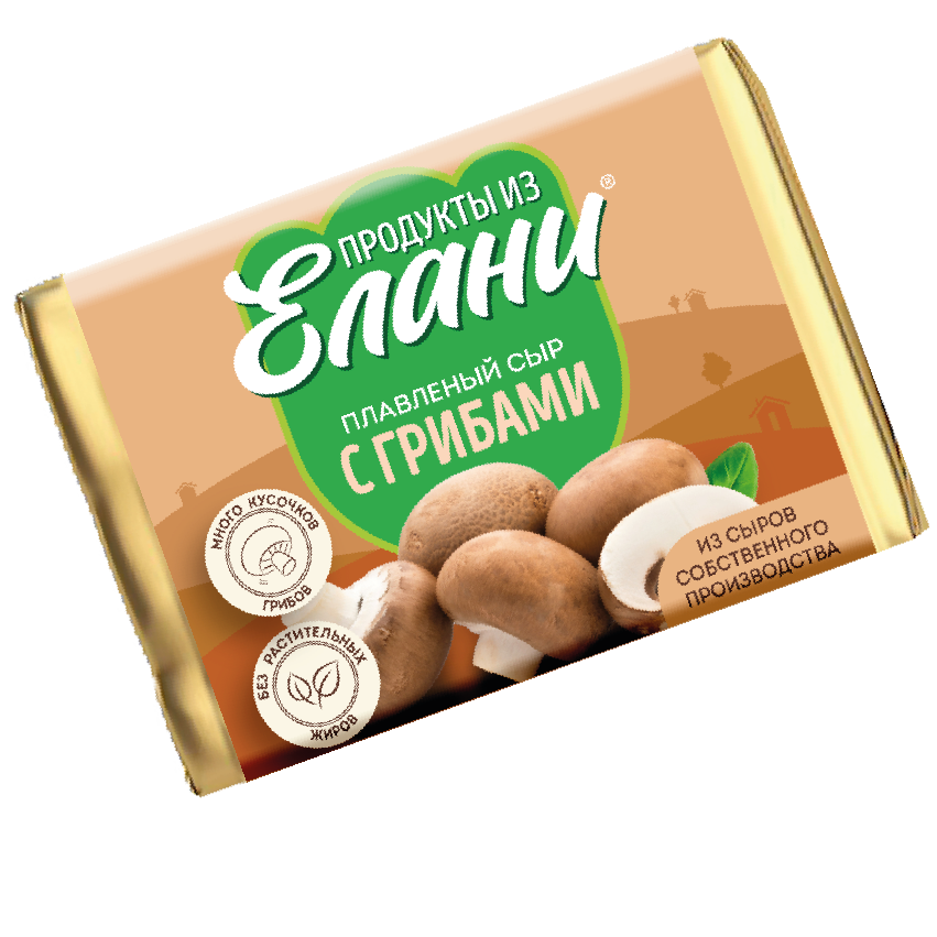 Плавленый сыр С грибами  TM Продукты из Елани (фольга, 90г)