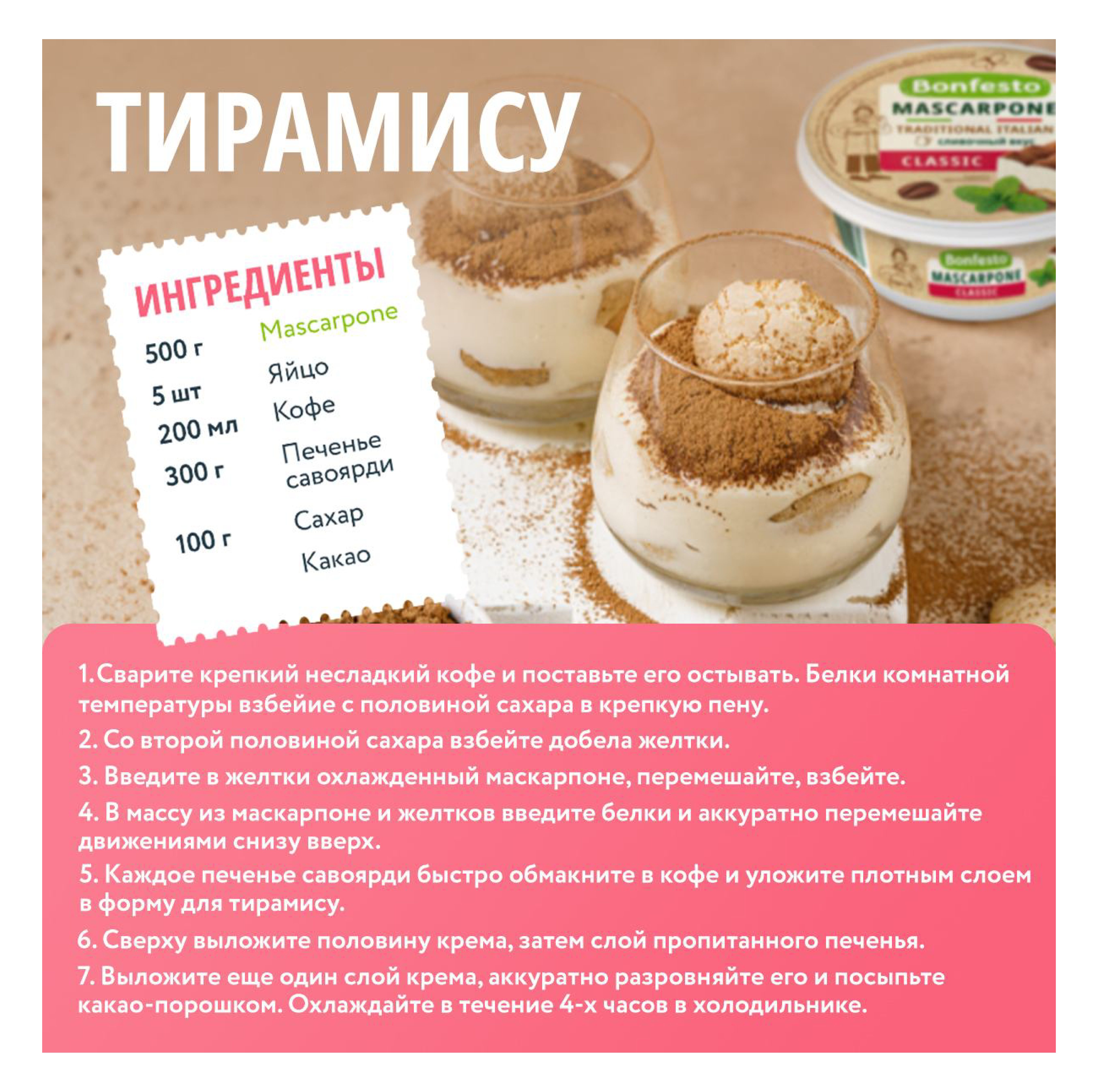 Сыр мягкий Маскарпоне TM Bonfesto (250г)