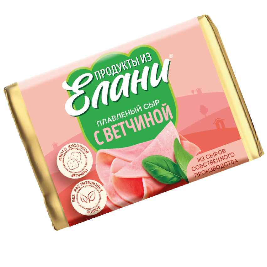 Плавленый сыр С ветчиной TM Продукты из Елани (фольга, 90г)