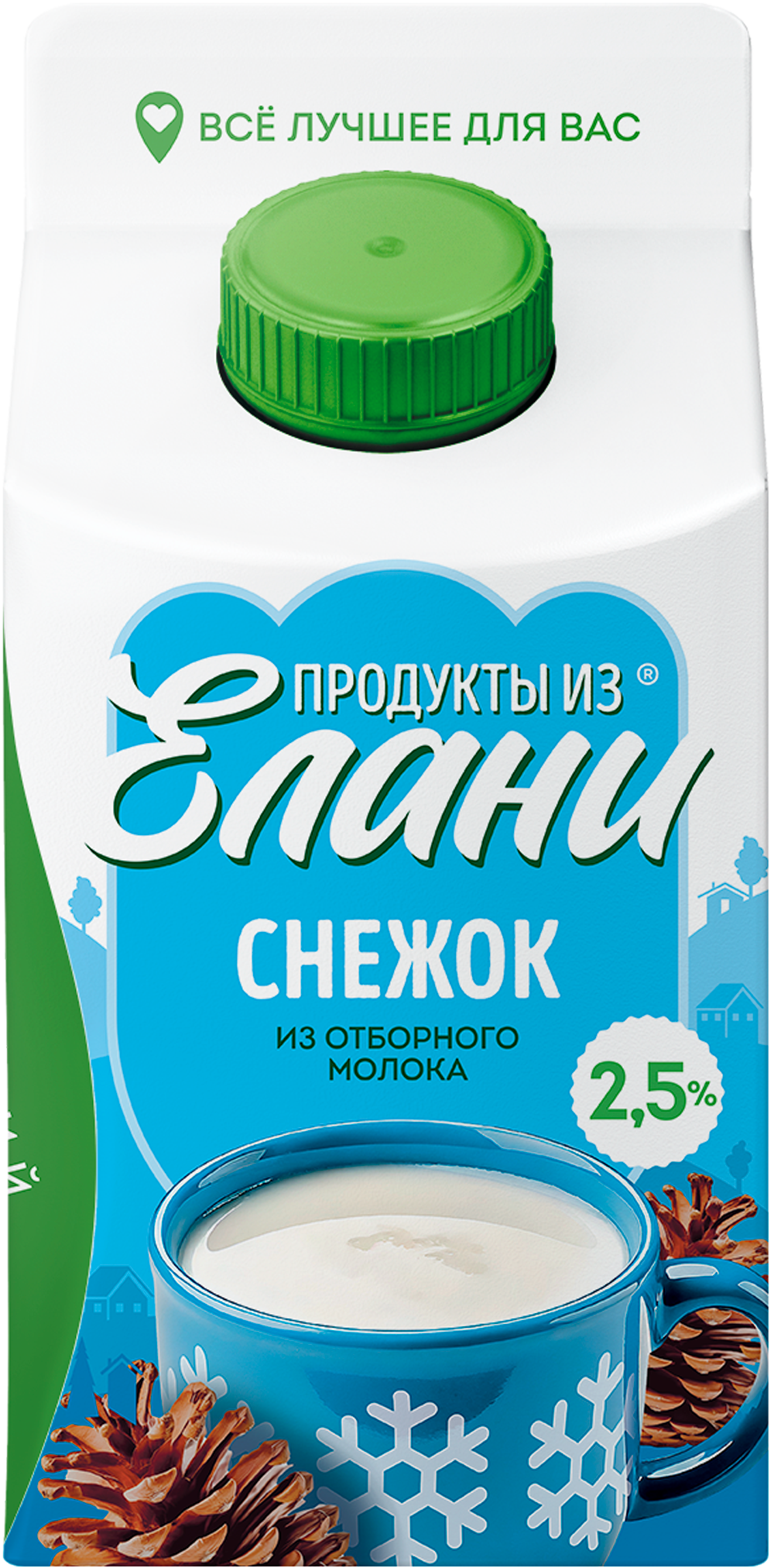 Снежок 2,5% TM Продукты из Елани (пакет, 450мл)