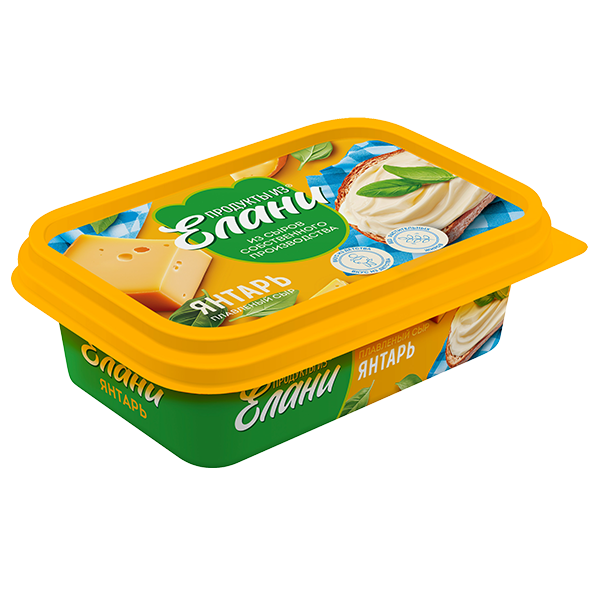 Плавленый сыр Янтарь 30% TM Продукты из Елани (ванночка, 180г)