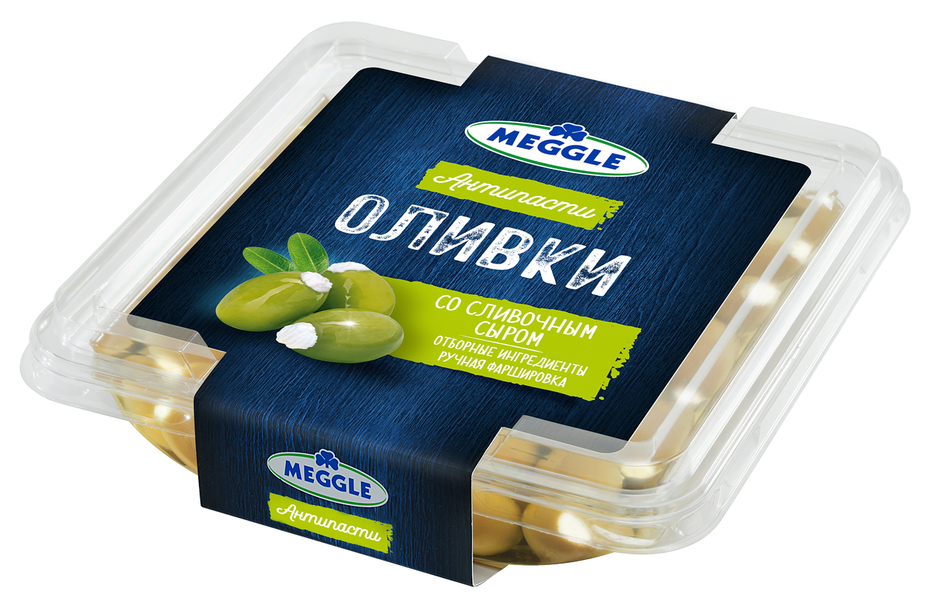 Оливки со сливочным сыром  TM Meggle (670г)