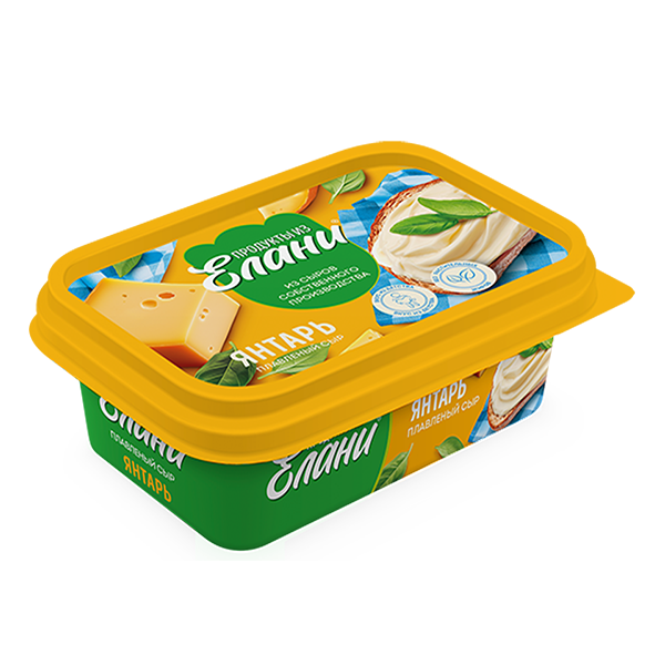 Плавленый сыр Янтарь 30% TM Продукты из Елани (ванночка, 180г)