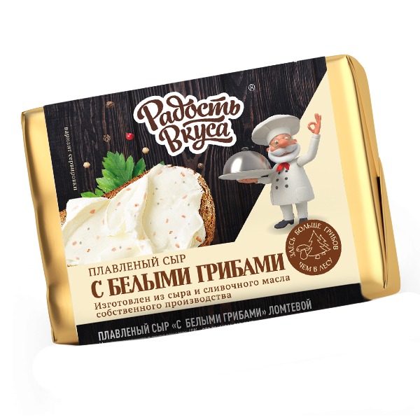 Плавленый сыр с белыми грибами 35% ТМ Радость вкуса (фольга, 90г)
