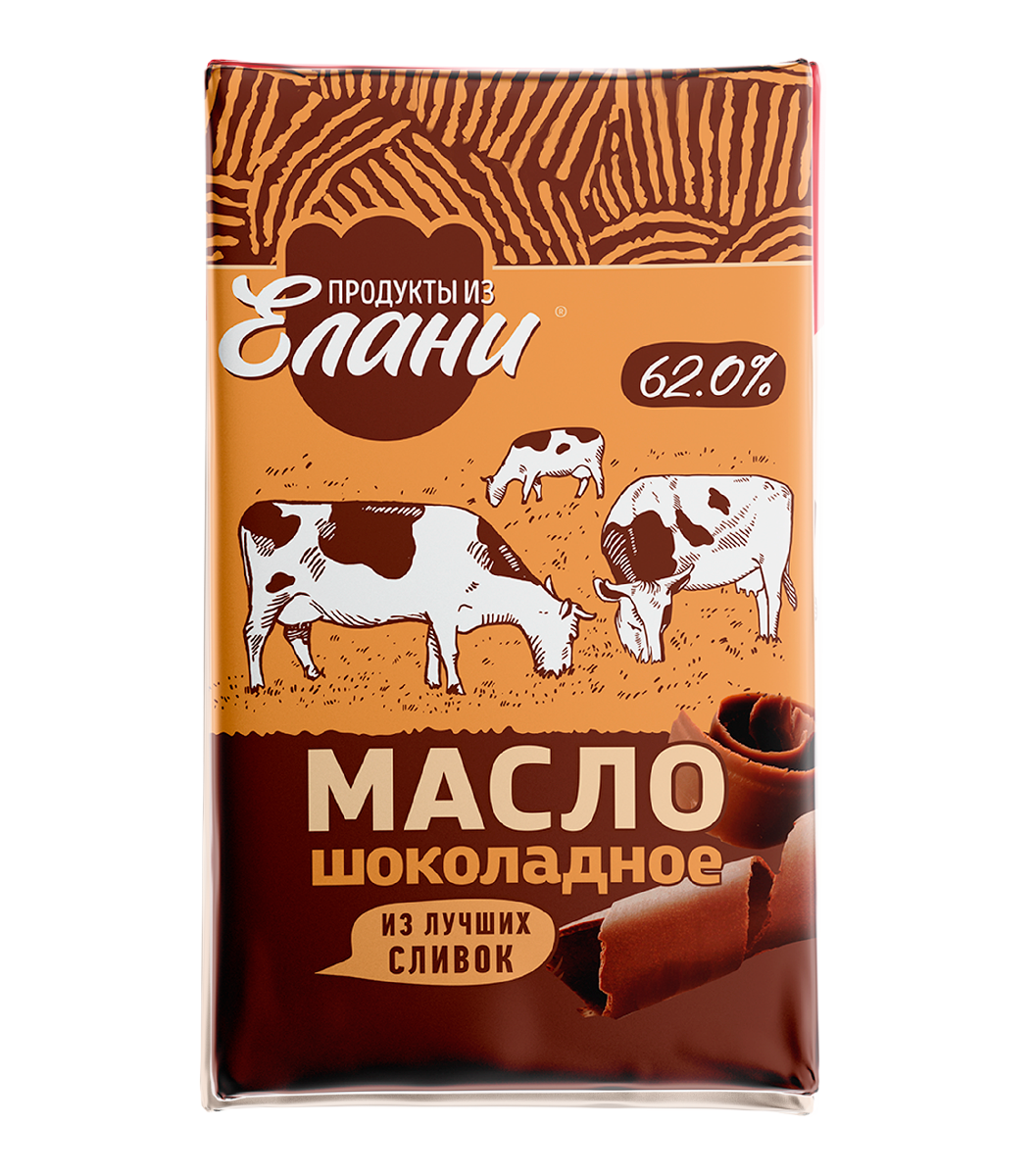 Масло сливочное Шоколадное 62% TM Продукты из Елани (180г)