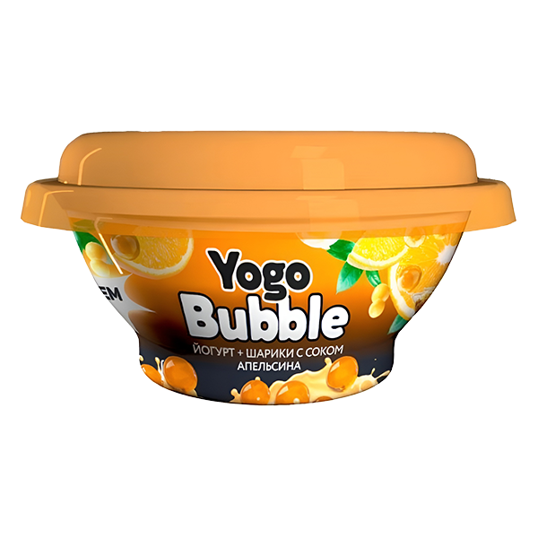Йогурт со вкусом колы и апельсиновыми шариками YOGO Bubble (120г)