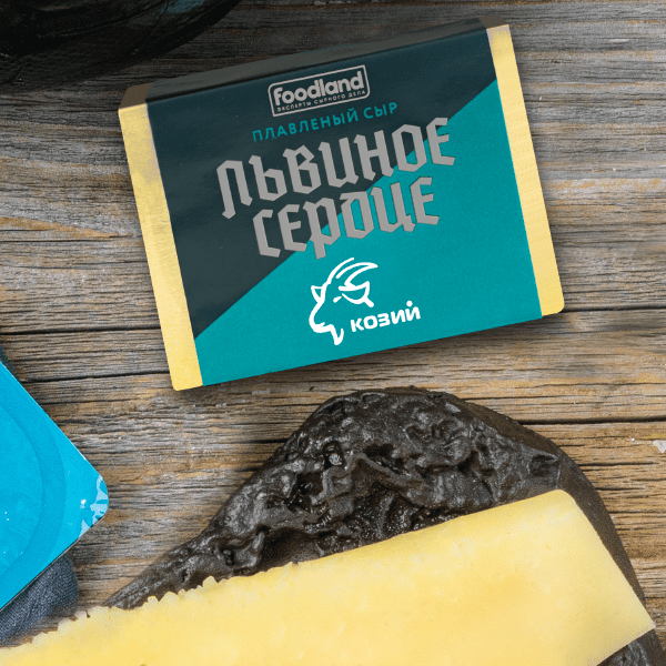 Плавленый сыр Львиное сердце ломтевой с козьим молоком (90г)