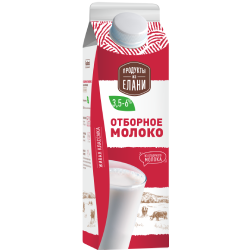 Молоко отборное пастеризованное от 3,5% до 6% TM Продукты из Елани (Пюр-пак, 900мл)