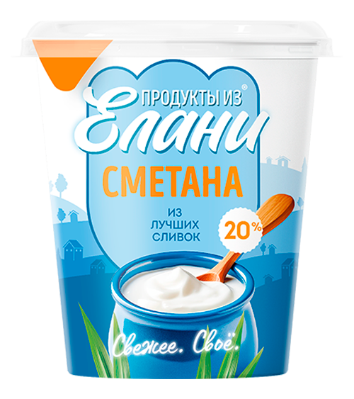 Сметана 20% TM Продукты из Елани (300г)