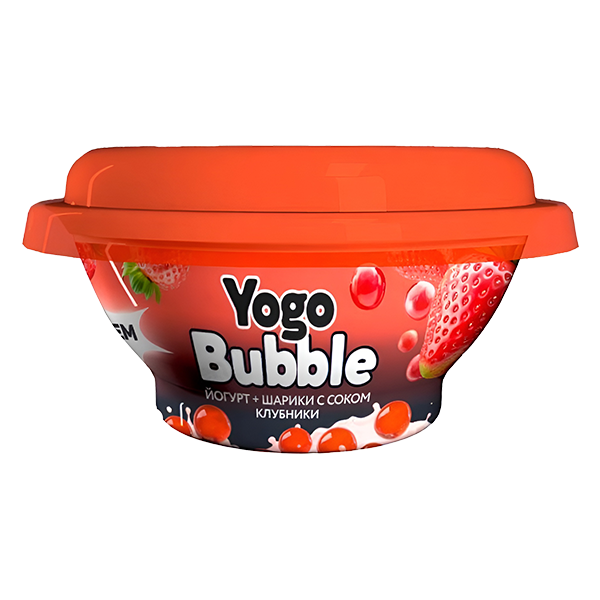 Йогурт с шариками с соком клубники YOGO Bubble (120г)
