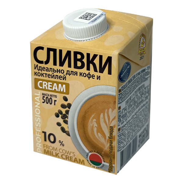 Сливки стерилизованные 10% ТМ Молочный мир (500мл)
