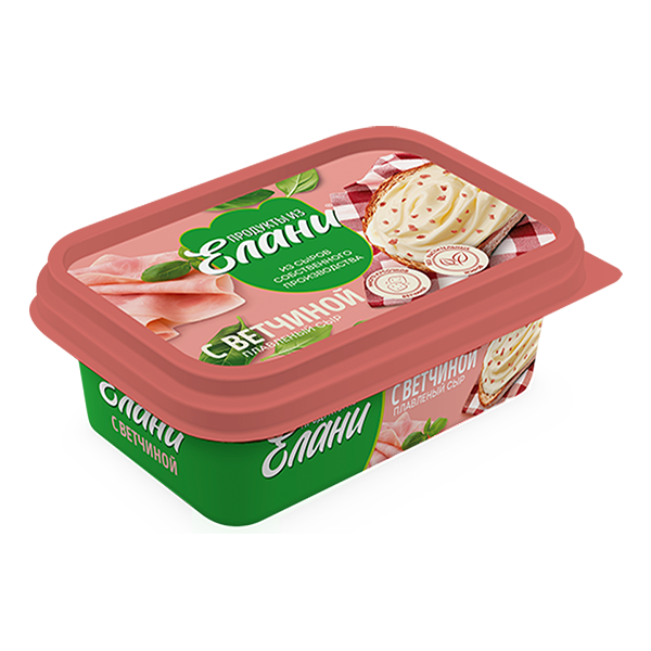 Плавленый сыр С ветчиной TM Продукты из Елани (ванночка, 180г)