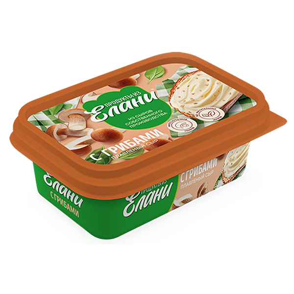 Плавленый сыр С грибами TM Продукты из Елани (ванночка, 180г)