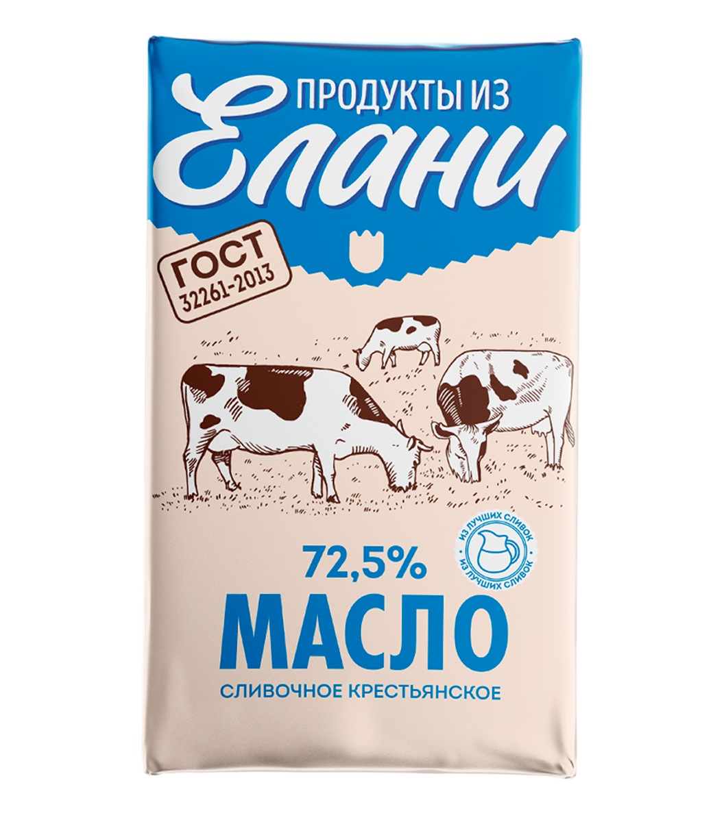 Масло Крестьянское 72,5% TM Продукты из Елани (180г)