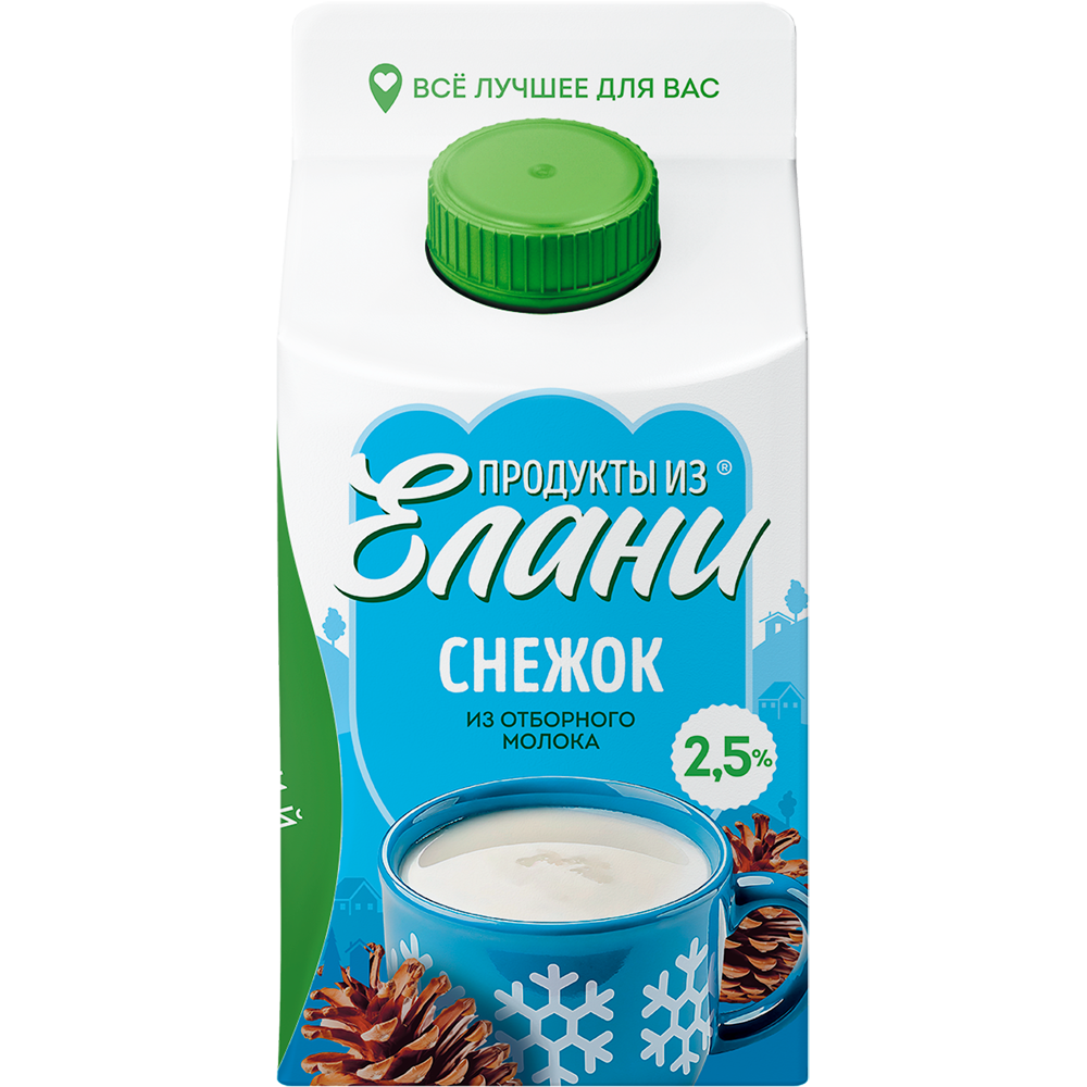 Снежок 2,5% TM Продукты из Елани (пакет, 450мл)