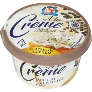 Мягкий сливочный сыр A La Creme с черным перцем TM Млекара Шабац (150г)