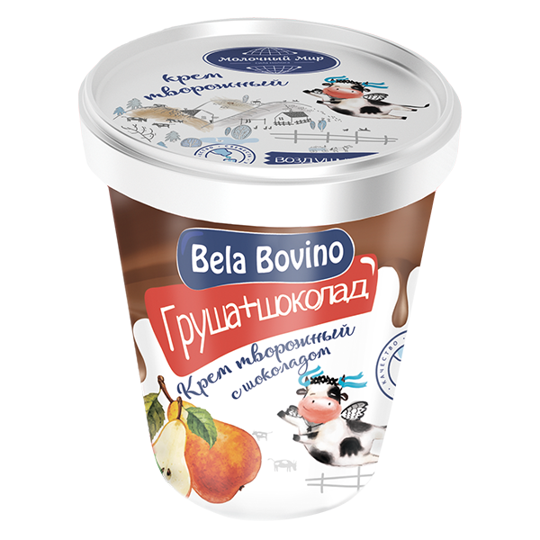 Крем творожный Bela Bovino Груша и шоколад (145г)