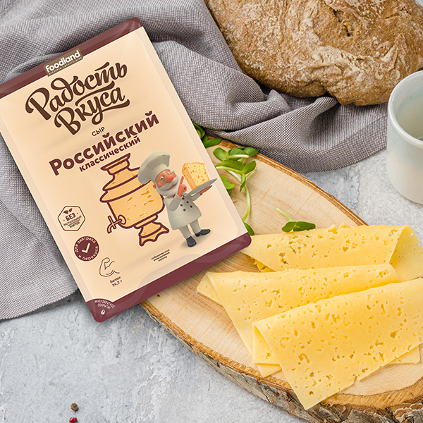 Сыр Российский TM Радость вкуса (слайс, 125г / 300г) 40%