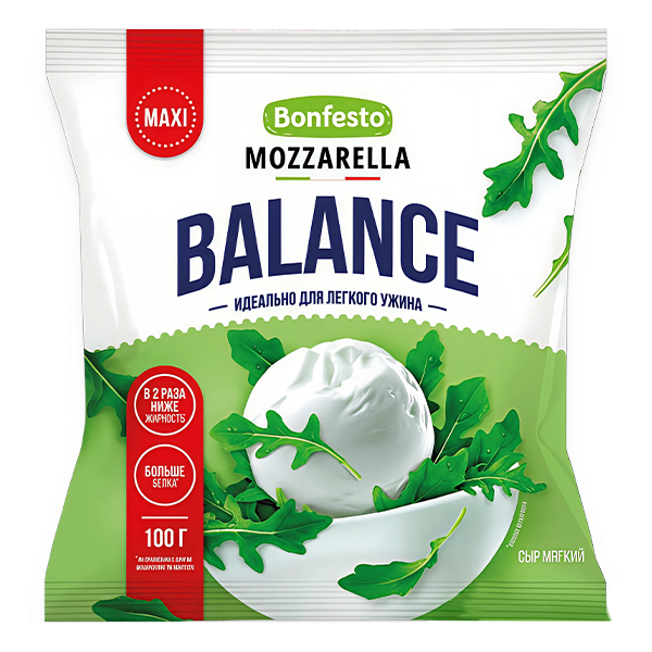 Сыр Моцарелла мягкий MINI BALANCE 100г (MAXI)