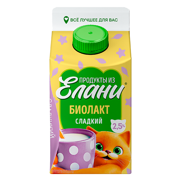 Биолакт 2.5% ТМ Продукты из Елани (Пюр-пак, 450мл)