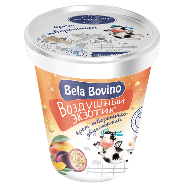 Крем творожный Bela Bovino двухслойный Воздушный экзотик (135г)