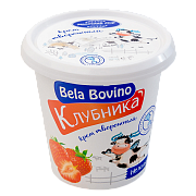 Крем творожный взбитый Bela Bovino Клубника,3% (100г)